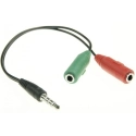 ADAPT-G817587 - Adaptateur audio Jack 3.5mm mâle vers 2 jack 3.5mm femelles