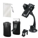 BTPAK0002 - Pack accessoires universels Etui Support voiture Chargeur voiture microUSB et Film écran