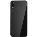 HUAWEI-DOSP20LITENOIR - Dos Huawei P20 Lite en verre noir avec vitre appareil photo et bouton empreinte