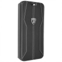 LAMBORG-FOLIOIP11PRONOIR - Etui folio Lamborghini série Huracan iPhone 11 Pro en cuir noir