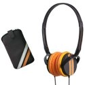 PACKCAPSRACO - Pack musique casque et étui pouch Capsule Racing marron et orange