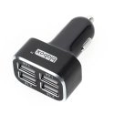 QUADCAC6AMPNOIR - Chargeur voiture 4 prises USB puissant courant 6.2 A sur allume cigare