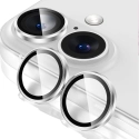 RINGLENS-IP16BLANC - Vitre protection appareil photo iPhone 16 / 16 Plus verre avec anneau aluminium gris