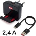 SCH20022-MICRO2A - Chargeur secteur 2,4 A avec socle intégré prise micro-USB gamme Swiss Charger SCH20022