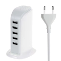 TOWER-USB6ABLANC - Chargeur secteur familial 5 prises USB blanc 30W