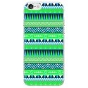 TPU0IPHONE7AZTEQUEBLEUVER - Coque souple pour Apple iPhone 7 avec impression Motifs aztèque bleu et vert