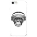 TPU0IPHONE7VIEUSINGECASQ - Coque souple pour Apple iPhone 7 avec impression Motifs singe avec casque