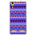 TPU0LK3AZTEQUEBLEUVIO - Coque souple pour Lenovo K3 avec impression Motifs aztèque bleu et violet