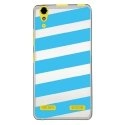 TPU0LK3BANDESBLEUES - Coque souple pour Lenovo K3 avec impression Motifs bandes bleues