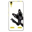 TPU0LK3CHIENVBLANC - Coque souple pour Lenovo K3 avec impression Motifs chien à lunettes sur fond blanc