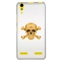 TPU0LK3SKULLOR - Coque souple pour Lenovo K3 avec impression Motifs tête de mort aspect or