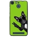 TPU150FHELIUMCHIENVVERT - Coque souple pour Archos 50F Helium avec impression Motifs chien à lunettes sur fond vert