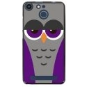 TPU150FHELIUMCHOUETTE6 - Coque souple pour Archos 50F Helium avec impression Motifs chouette endormie mauve et grise