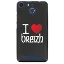 TPU150FHELIUMCOEURBREIZH - Coque souple pour Archos 50F Helium avec impression Motifs coeur rouge I Love Breizh