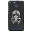 TPU150FHELIUMSKULLCASQUE - Coque souple pour Archos 50F Helium avec impression Motifs tête de mort avec un casque de moto