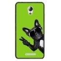 TPU1LENOVOBCHIENVVERT - Coque souple pour Lenovo B avec impression Motifs chien à lunettes sur fond vert