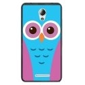 TPU1LENOVOBCHOUETTE3 - Coque souple pour Lenovo B avec impression Motifs chouette bleue et rose