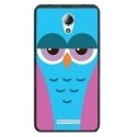 TPU1LENOVOBCHOUETTE4 - Coque souple pour Lenovo B avec impression Motifs chouette endormie bleue et rose