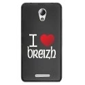 TPU1LENOVOBCOEURBREIZH - Coque souple pour Lenovo B avec impression Motifs coeur rouge I Love Breizh