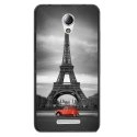 TPU1LENOVOBPARIS2CV - Coque souple pour Lenovo B avec impression Motifs Paris et 2CV rouge