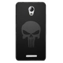 TPU1LENOVOBSKULLCARBONE - Coque souple pour Lenovo B avec impression Motifs tête de mort sur fond carbone