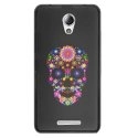 TPU1LENOVOBSKULLFLEUR - Coque souple pour Lenovo B avec impression Motifs crâne en fleurs