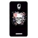 TPU1LENOVOBSKULLFLOWER - Coque souple pour Lenovo B avec impression Motifs skull fleuri