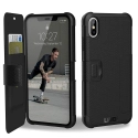 UAG-FOLIOIPXSMAXNOIR - Etui iPhone Xs Max UAG renforcé avec rabat latéral noir logements cartes