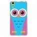 TPU0LK3CHOUETTE3 - Coque souple pour Lenovo K3 avec impression Motifs chouette bleue et rose