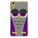 TPU0LK3CHOUETTE6 - Coque souple pour Lenovo K3 avec impression Motifs chouette endormie mauve et grise